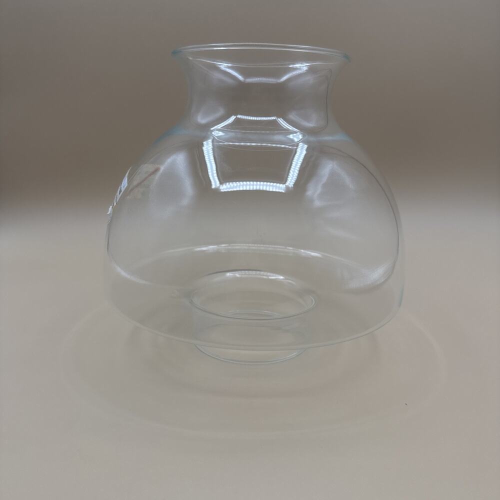 Glass Oil Lamp, Hemispheric Globe, Wide Chimney Oil Lamp 3" Base Fitter.